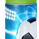 Soccer Ball on Field Kids Water Bottle with Straw Lid Insulated Stainless Steel Reusable Tumbler Leakproof Vacuum Boys Girls Toddler School Sports 12oz (A007)