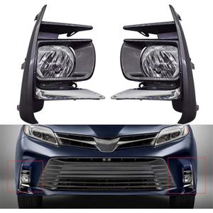 Munirater Fog Light Lamp Assembly Passenger and Driver Side Replacement for Sienna (BASE/L/LE/SE/XLE/LIMITED) 2018-2019 with Bulbs+Front Bumper Fog Light Covers+Harness Switch Kit