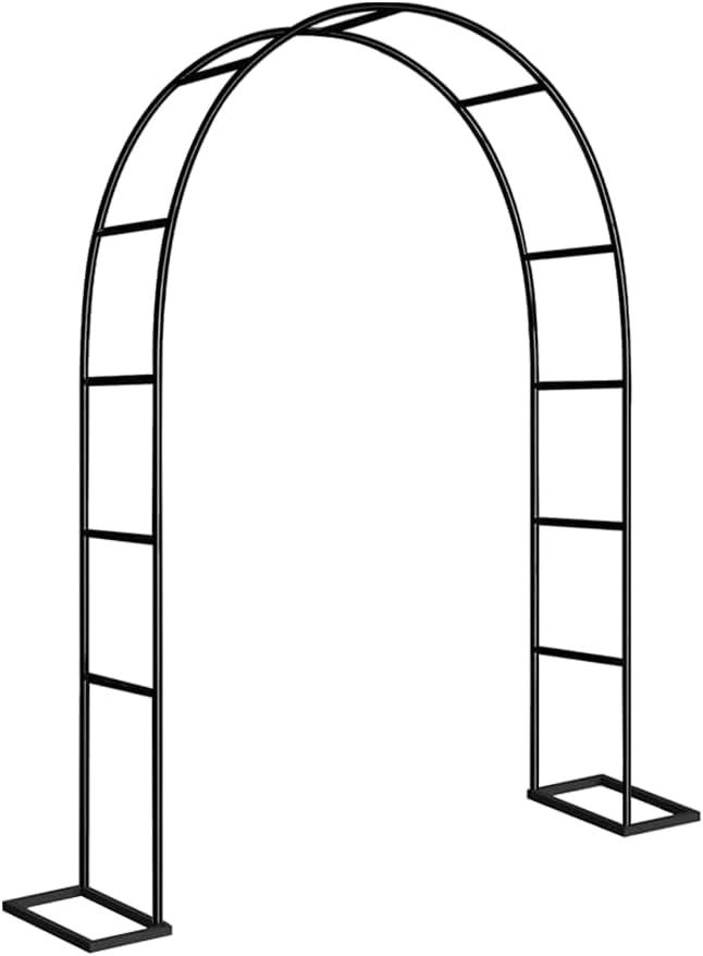 Newsmarts Garden Arch Arbor 7.9FT x 4.6FT Pergola Trellis with Stable Detachable Base for Wedding Ceremony Party Outdoor Climbing Plants Black Metal Newsmarts Garden Arch Arbor 7.9FT x 4.6FT Pergola Trellis with Stable Detachable Base for Wedding Ceremony Party Outdoor Climbing Plants Black Metal
