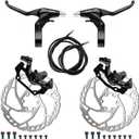 Bike Disc Brake Kit, Aluminum Front and Rear Caliper, Full Aluminum Alloy Bicycle Brake Lever, 160mm Rotor, Mechanic Tool-Free Pad Adjuster for Road Bike, Mountain Bike