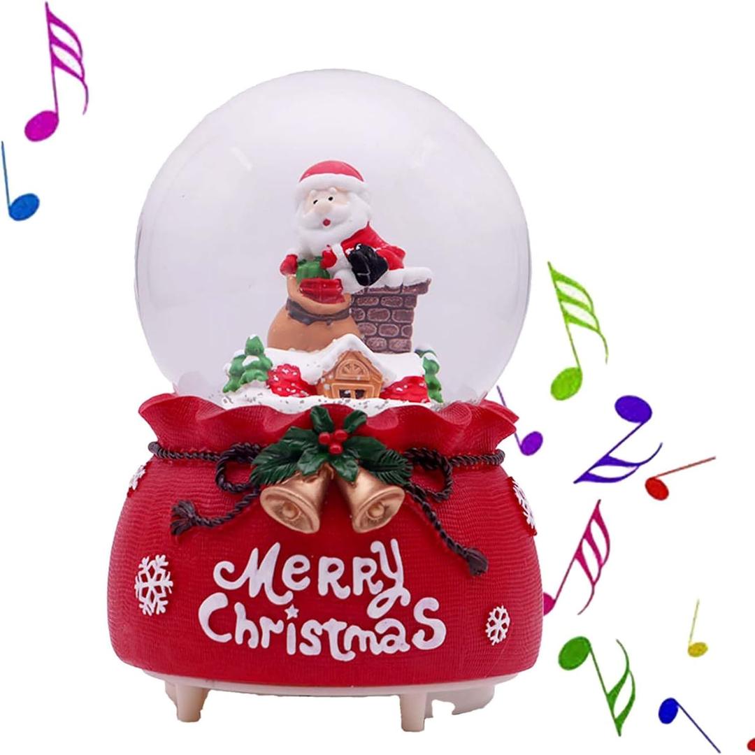 Christmas Revolve Snow GlobeSanta Claus Decorative Light6 Inch Musical Snow Globe with Music and Color Changing Lights for Daughter Girls Girlfriend Women Son (Santa Claus Gift)