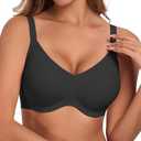 Seamless Bras for Women No Underwire Push Up Bralettes Full Coverage, Black, Size: S