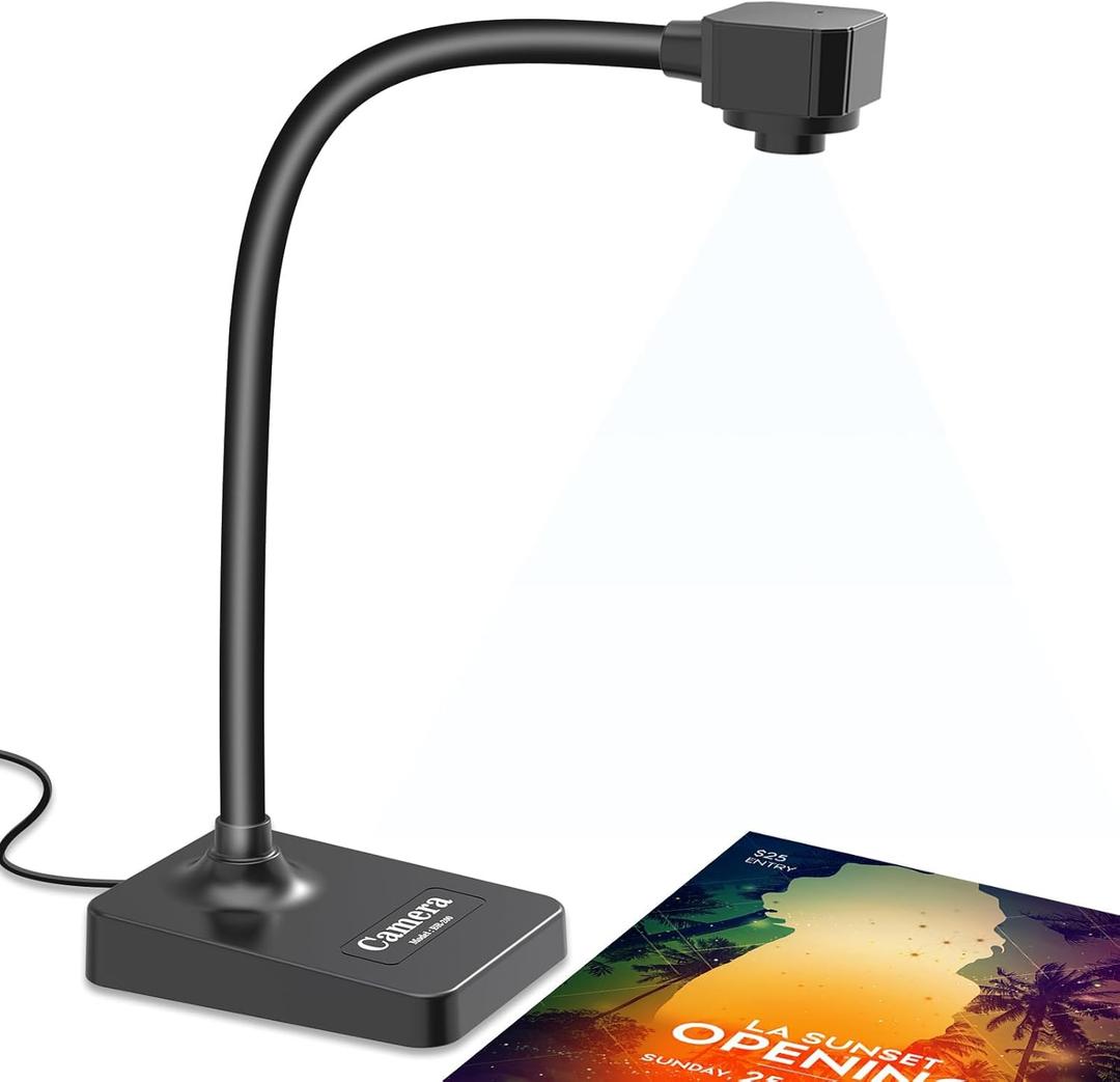 Document Camera for Teachers and Classroom, Gawervan USB Webcam/Doc Camera Builtin Mic— Mac OS, Windows, Chromebook Compatible for Live Demo, Web Conferencing, Distance Learning, Remote Teaching