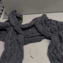 Knitted Cable Wrap for Women Multifunctional Scarf with Sleeves Crochet Sweater Scarf with Sleeves (Dark Grey)