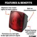 CURT 53441 Driver-Side Combination Replacement Trailer Light, Stop Tail Turn
