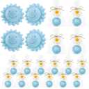 Demissle 20 Pcs Sun Soap Baby Shower Favors for Sunshine Party Here Comes the Son Baby Favors Mini Handmade Soap Gifts with Thank You Card for Guest Gender Reveal Party Decor(Blue)