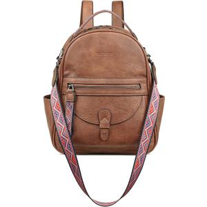 FADEON Mini Backpack Purse for Women, Designer Leather Cute Roomly Small Backpacks, Ladies Shoulder Backpack Fashion Handbag (Brown Retro Style) FADEON Mini Backpack Purse for Women, Designer Leather Cute Roomly Small Backpacks, Ladies Shoulder Backpack Fashion Handbag (Brown Retro Style)