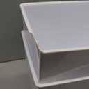 iDesign,Plastic Spa Rectangular Trash, Waste Basket Garbage Can for Bathroom, Bedroom, Home Office, Dorm, College, 2.5 Gallon, White