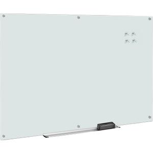 Amazon Basics Glass Dry-Erase Board, Magnetic Frameless Whiteboard, 72W" x 48H", Magnetic White