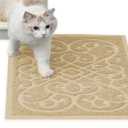 PetLike Cat Litter Box Mat, Thick Kitty Litter Trapping Mat, Durable,Waterproof &Washable with Non-Slip Backing, Soft on Kitty Paws and Easy to Clean, BPA Free (30x18, Beige)
