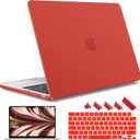 May Chen for M4 MacBook Air 13.6 inch Case 2025 2024 2023 2022 Release A3240 M3 A3113 M2 A2681, Plastic Hard Shell Case for MacBook Air 13.6" with Retina Display Fits Touch ID, Matte Red