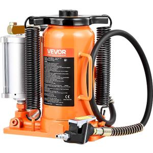 VEVOR Air Hydraulic Bottle Jack, 20 Ton/40000 LBS All Welded Bottle Jack, 10.4-19.7 inch Lifting Range, Manual Handle and Air Pump, for Car, Pickup, Truck, RV, Auto Repair, Industrial Engineering