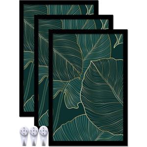 Black Picture Frame Set of 3, 12x18 Picture Frame for Photo Poster Canvas Certificate Document Display Horizontally or Vertically High Transparent Wall Gallery (Size 12 x 18 Inches)