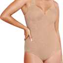 Bali Women's Shapewear Body Shaper, Firm-Control Ultra-Light Lace Shapewear with Underwire Bra (36C, Nude)