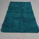 LOCHAS Luxury Bathroom Rug Shaggy Bath Mat 20 x 30 Inch, Washable Non Slip Bath Rugs for Bathroom Shower, Soft Plush Chenille Absorbent Carpets Mats, Teal Blue