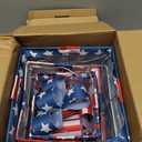 Set of 3 4th of July Lighted Gift Boxes, LED Light Up Present Boxes for Independence Day Decorations Indoor Outdoor Yard Holiday Party Lawn Porch Home Decor