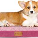 Patas Lague Orthopedic Dog Bed for Small Dogs, Soft Comfortable Waterproof Egg Crate Foam Small Pet Beds Mat with Removable Washable Cover, 20''X15'' Pink