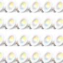 Amico 24 Pack 5/6 inch 5CCT LED Recessed Lighting, Dimmable, 12.5W=100W, 950LM, 2700K/3000K/4000K/5000K/6000K Selectable, Retrofit Can Lights with Baffle Trim, IC Rated - ETL & FCC, White