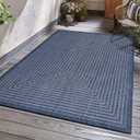 Adiva Rugs Outdoor Indoor Area Rug, Weather Resistant, Easy to Clean, Stain Resistant Floor Mat for Dining Room, Backyard, Deck, Patio (Navy Weiss, 9' x 12')