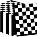 100 Pack Black and White Checkered Flag Party Napkins Disposable Race Car Birthday Party Supplies Racing Car Theme Party Paper Lunch Napkins for Baby Shower Kids Men Party Decorations Favors