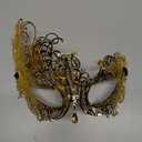 Masquerade Mask for Women Metal Mask Shiny Rhinestone Venetian Party Evening Prom Ball Mask Bar Costumes Accessory (Phoenix Gold)