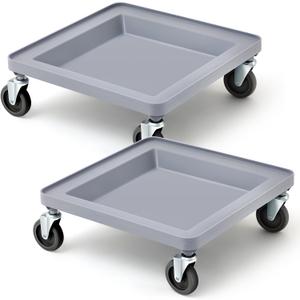 Aurelema 21 x 21 x 3 Inches Dolly for Dish and Glass Rack with 4 Wheels Dolly Dishwashing Rack Cart 250 Lbs Load Capacity for Kitchen Dining Room Floor Storage Room Restaurants,Gray (2 Pcs)