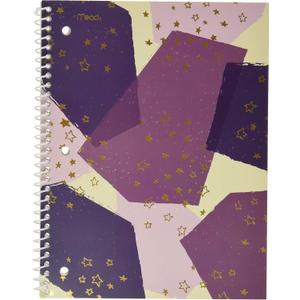 3 x Mead Spiral Notebooks, 1 Subject, College Ruled Paper, 70 Sheets, 10-1/2" x 7-1/2", Shape It Up, Design May Vary, 3 Pack (38191) (Assorted)