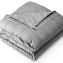 Bare Home Weighted Blanket All-Natural 100% Cotton with Nontoxic Glass Beads 40"x60" 10lbs, Light Grey