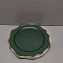 Omuriko Green Chargers for Dinner Plates, 13 Inch Scalloped Plastic Decorative Table Charger Service Plates Set of 6 for Wedding, Holiday, Thanksgivng, Christmas