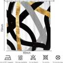 Abstract Modern Shower Curtain 60Wx72L Inch Black Gray Gold Minimalist Contemporary Art Geometric Neutral Bathroom Set Accessories Decor with 12 Pack Hooks
