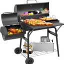 Kendane Barrel Charcoal Grill with offset smoker