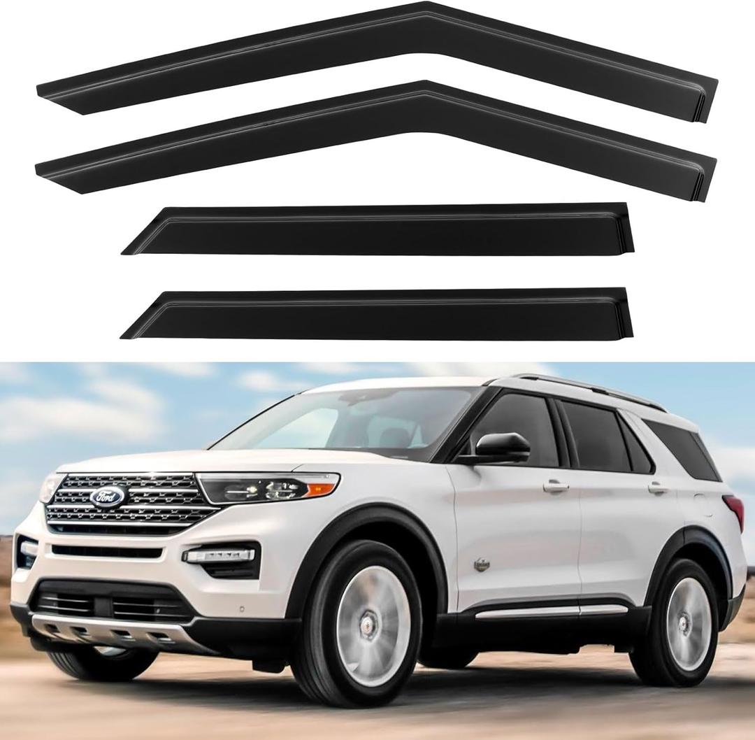 Window Visors Rain Guards for 2020-2025 Ford Explorer, Out-Channel Window Vent Wind Deflectors Visors Shades for 20-25 Explorer