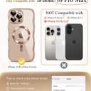 GVIEWIN for iPhone 16 Pro Max Case Compatible with MagSafe, Upgraded [Full Camera Protection][Cute Wave Frame][Military Grade Protection] Electroplated Soft Phone Cover for Women Girl, Clear/Rose Gold