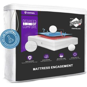 Queen Size Mattress Encasement Deep Pocket, Dustmite Protector, Cover 15-18 Inch, 3M Scotchgard