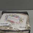 Spring Farmhouse Floral Linen Curtains 84 Inch Length for Living Room Bedroom 2 Panels Semi Sheer Curtains Back Tab Tan Brown Patterned Flower on Beige Farmhouse Boho Rustic Window Drapes