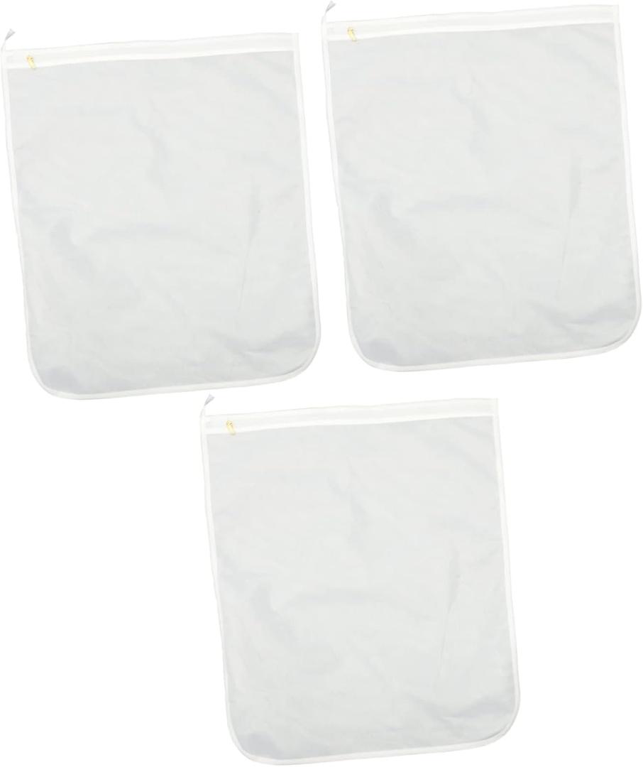 IMIKEYA 3pcs Laundry Mesh Bag Laundry Supplies Bra Mesh Wash Bags Fine Mesh Laundry Sorter Laundry Bags for Delicates Home Laundry Bag Dirty Polyester With Zipper White Hook up Travel