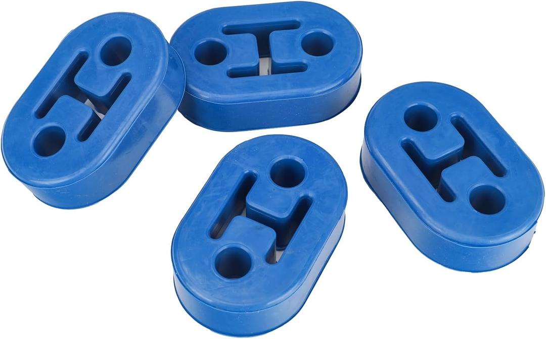 Exhaust Hangers Upgrade EPDM(More Durable than Rubber) Muffler Bushing Insulator Shock Absorbent Mount Bracket 2 Hole 12mm (73mm x 47mm x 21mm) Universal Fit - 4PCS (Blue)