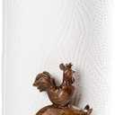 Farm Animals (Cow, Pig and Rooster) Countertop Paper Towel Holder Stand with Decoration, Hand-Carved Wood Style for Kitchen Bathroom,Weighted Base for One-Handed Operation,Vintage Brown