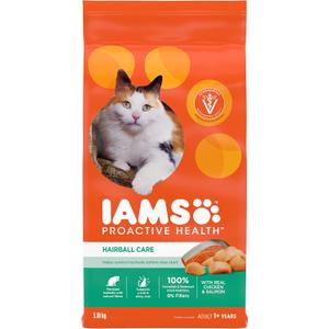 Iams Iams Proactive Health Adult Hairball Care Dry Cat Food With Chicken & Salmon, 7 Lb. Bag, 1count (EXP 02/11/27)
