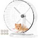 Silent Hamster Exercise Wheel,9.5 Inch Quiet Spinner Syrian Hamster Running Wheel,Silent Wheels with Anti-Skid & Adjustable Stand for Gerbils, Rats, or Other Small Pets,Transparent