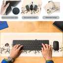 Wildflowers Desk Pad Beige Yellow Gaming Desk Mat, Large Keyboard Mouse Pad XL, Extended Full Laptop Mouse Mat, Office & Home Decor for Women, Desktop Aesthetic Accessories 31.5" x 11.8"