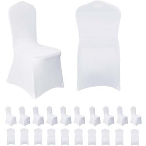 Vencede 30pcs White Stretch Spandex Chair Cover, Chair Covers for Wedding, Universal Fitted Chair Cover Protector for Party, Banquet, Event, HotelWhite 30PCS