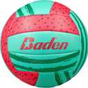Baden | Fun Design | Official Size & Weight Indoor & Outdoor Volleyball | Bright & Beachy! Soft Touch Synthetic Leather, Durable Stitching |All Ages & Skill Levels (Watermelon)
