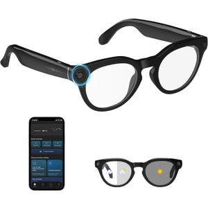 padom AI Smart Glasses with Camera 4K, 1080p HD Video Recording Glasses, 8MP Bluetooth Sunglasses for Men & Women, Al-Powered Wearable Tech, Hands-Free Camera Glasses for Outdoors Travelers/Vloggers