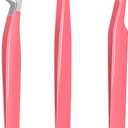VEYES INC Lash Tweezers for Eyelash Extensions,High Precision Tweezers Kit Contains Isolation,Curved and Volume Lash Tweezers (3pcs) Pink