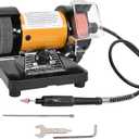 3" Mini Bench Grinder Polisher with 31" Long Flexible Shaft and Accessories, Variable Speed Dial 0-10000 RPM, 110V 150W Single Phase Motor