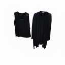 Black Large, woman's thin tie coat with Large undershirt