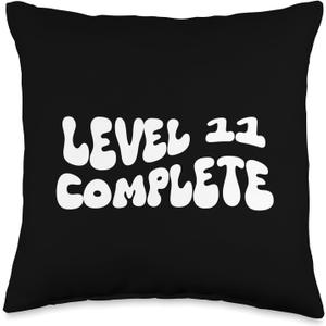 Level 11 Complete Anniversary 11 Years Wedding Groovy Throw Pillow (16x16)