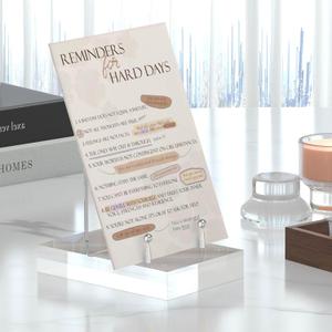 Acrylic Easel Display Stand with Adjustable Silver-Toned Hardware for Pictures, Crystal Clear Acrylic Stand with Floating Appearance for Cookbook, Invitation and Plates
