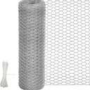 Chicken Wire Fencing, 24 Inch x 60 Ft Chicken Wire Mesh for Garden Plants | 24 Rifny 1 Inch Mesh, Hexagonal Galvanized Metal Poultry Wire Netting Roll, for Chicken Coop Rabbit Dogs Barrier